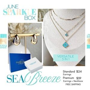 BNIB Park Lane Sea Breeze Sparkle Box Necklace & Earrings Set